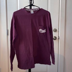 PINK Long Sleeve Pocket Tee Shirt